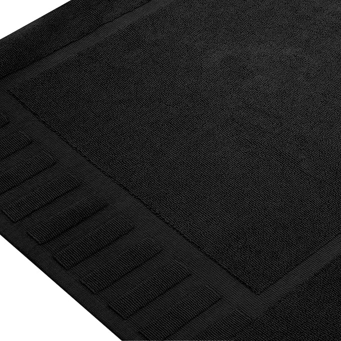 White Classic Luxury Bath Mat Floor Towel Set - Image 2