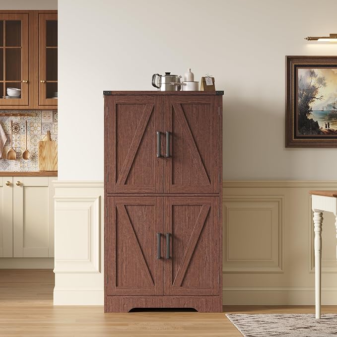 Treocho Bathroom Floor Cabinet, Farmhouse Bathroom Storage Cabinet - Image 7