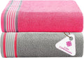 CASA COPENHAGEN He & She 2 Pieces Large Bath Sheet Set- Grey Violet + Dusty Pink by CASACOPENHAGEN