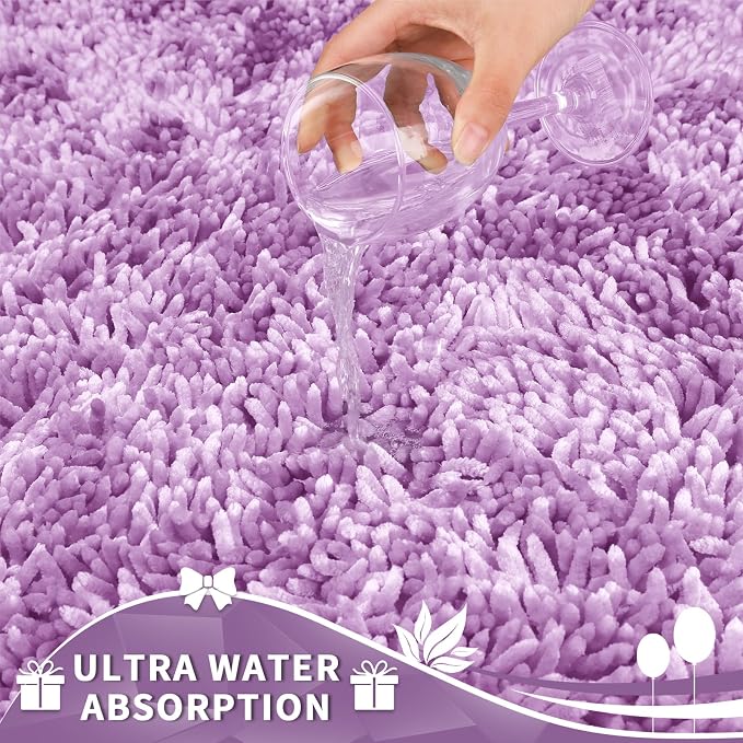 Yimobra Toilet Rugs U Shaped Washable, Extra Thick Soft Absorbent Chenille - Image 4