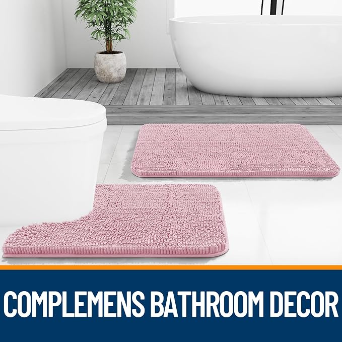 OLANLY Bathroom Rugs 44x24, Extra Soft Absorbent Chenille Bath Rugs, Rubber - Image 7