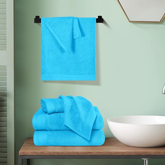 Ultra Soft 6 Pack Cotton Towel Set, Contains 2 Bath Towels 28x55 inch, 2 Hand - Image 4