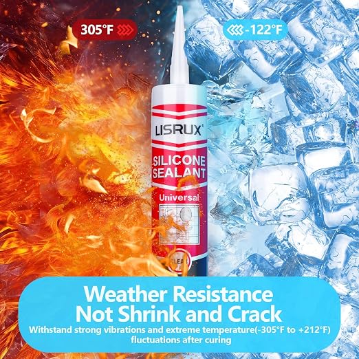 Clear Advanced Silicone Caulk & Sealant, 10Oz Cartridge, 100% Waterproof RTV - Image 8