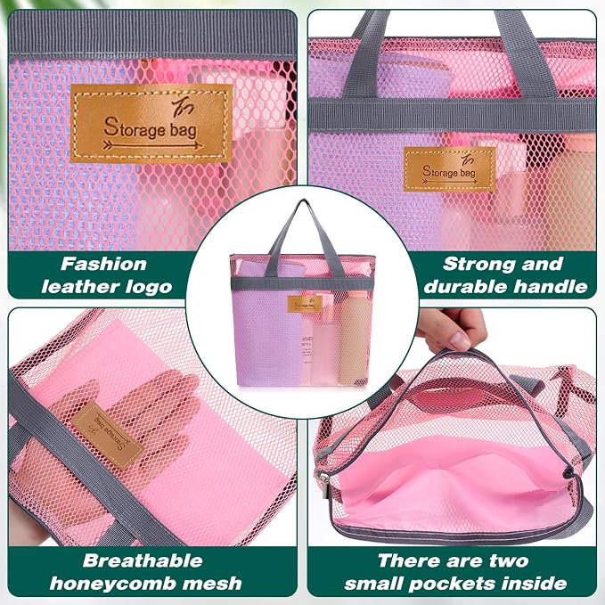 KALIONE Mesh Shower Caddy Bag, Portable Gym Shower Bag, Quick Dry Hanging - Image 8