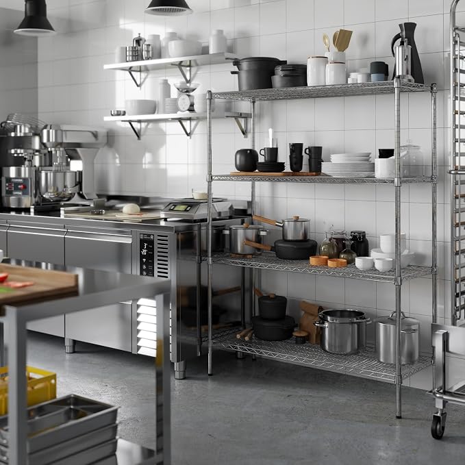 18" Deep x 48" Wide x 64" Height Wire Shelving Kit | 4-Tier | NSF Commercial - Image 2