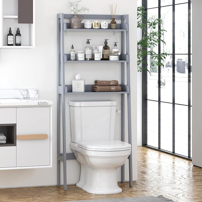 UTEX Over Toilet Bathroom Organizer, 3-Tier Above Toilet Storage Shelf Rack - Image 4
