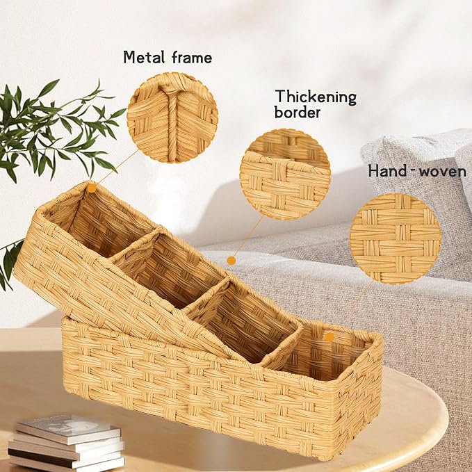 DULLEMELO Toilet Basket for Decor, Small Wicker Baskets for Storage Back of - Image 2
