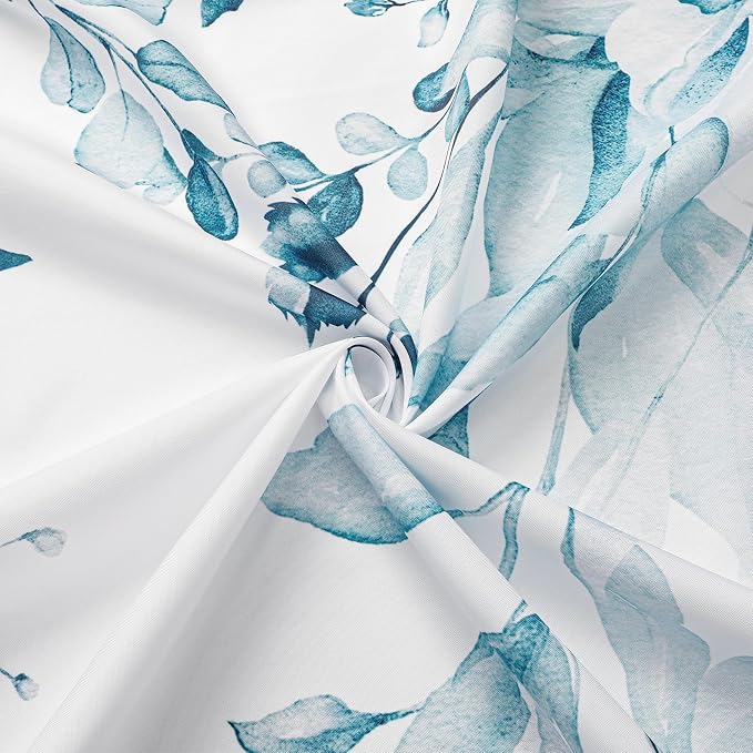 Gibelle Small Stall Shower Curtain 36 x 72, Narrow Half Spa Blue Floral Shower - Image 4