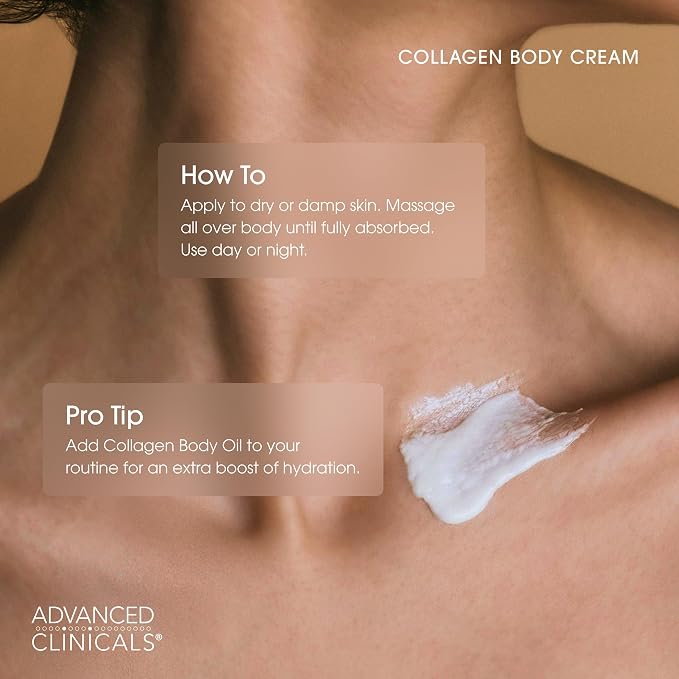 Advanced Clinicals Collagen Cream Body Lotion & Face Moisturizer | Skincare - Image 7