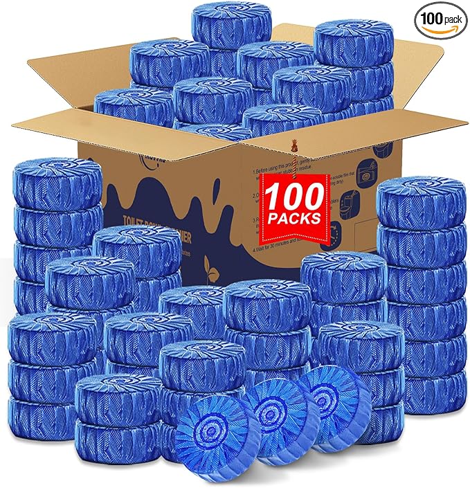 Toilet Bowl Cleaners, 100 Pack Blue Toilet Bowl Tablets by Msvvko