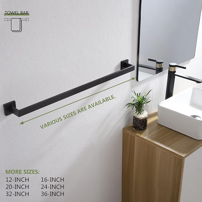 KOKOSIRI 32-Inch Single Towel Bar, Bathroom Kitchen Towel Holder, Wall Mounted - Image 6
