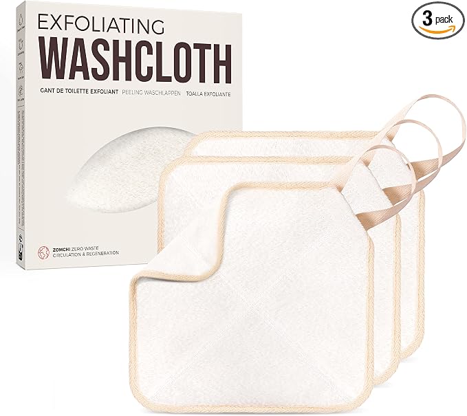 ZOMCHI Exfoliating Washcloth for Face and Body, Dual Function Wash Cloth by ZOMCHI