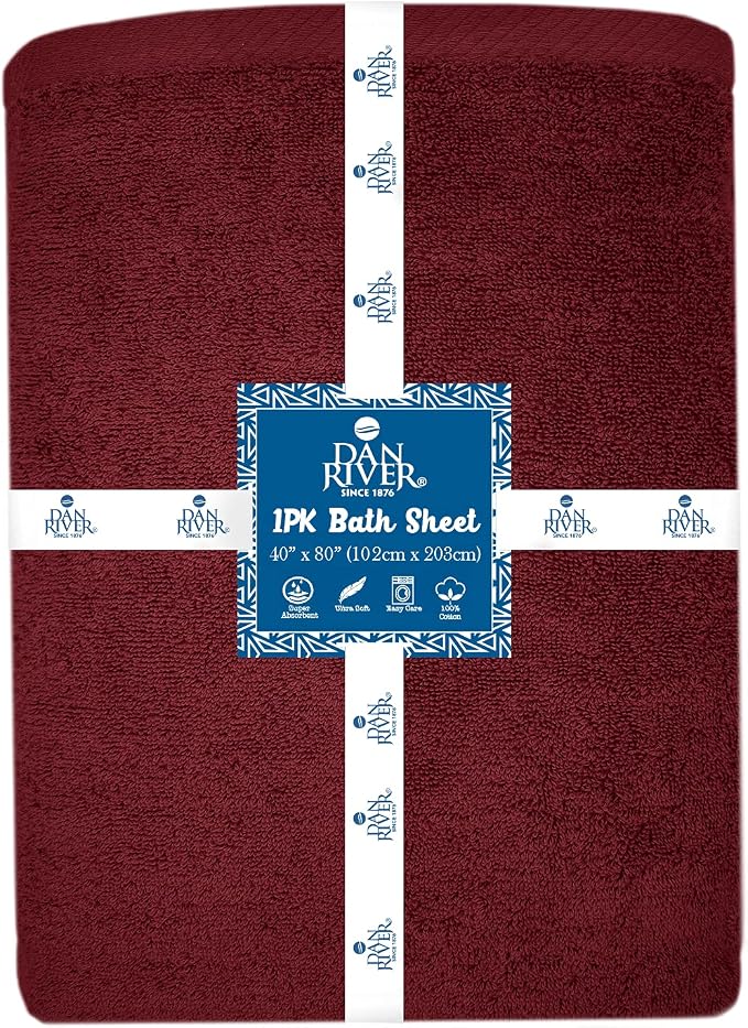 DAN RIVER Pack of 1 Bath Sheet 40x80 Inches, Jumbo Bath Towels, Soft and - Image 7