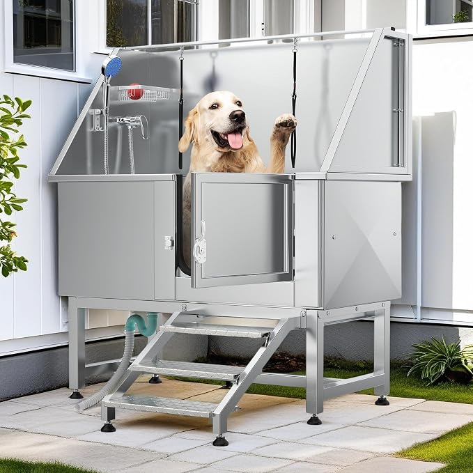 YITAHOME Professional Dog Bathtub 50in, Stainless Steel 304 Dog Bathing Station by YITAHOME