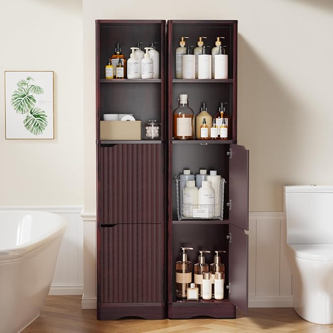 67" Tall Bathroom Organizer and Storage, Narrow Storage Cabinet - Image 7