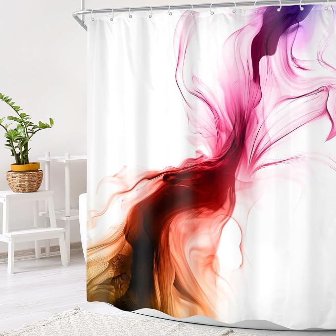 Cinbloo Colorful Multicolor Rainbow 60Wx72H Shower Curtain Abstract Modern - Image 3