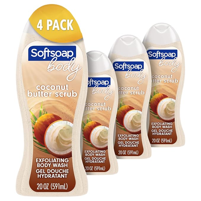 Softsoap Body Wash, Coconut Butter Scrub, Exfoliating Body Wash, 20 Ounce by Softsoap