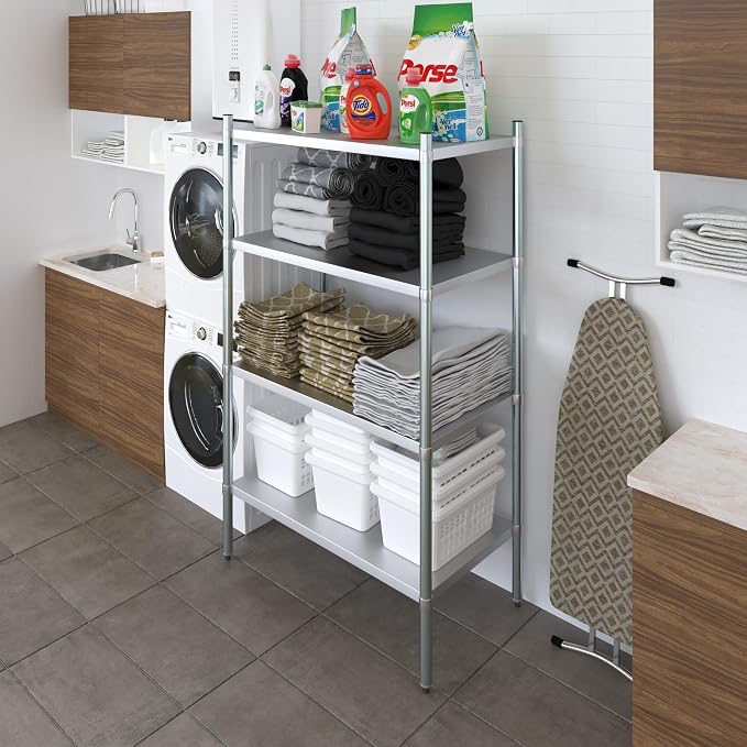 AmGood 4 Tier Galvanized Steel Dry Storage Unit. 24 in. x 43 in. x 72 in. - Image 2