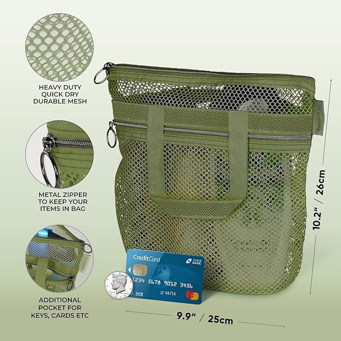 Mesh Shower Bag 10.2x9.9'' Quick-Dry Caddy - Image 3