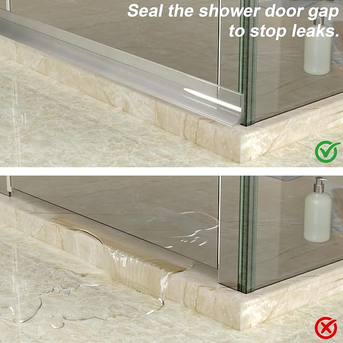 98" Shower Threshold Water Dam Silicone Shower Water Guard Collapsible Shower - Image 5