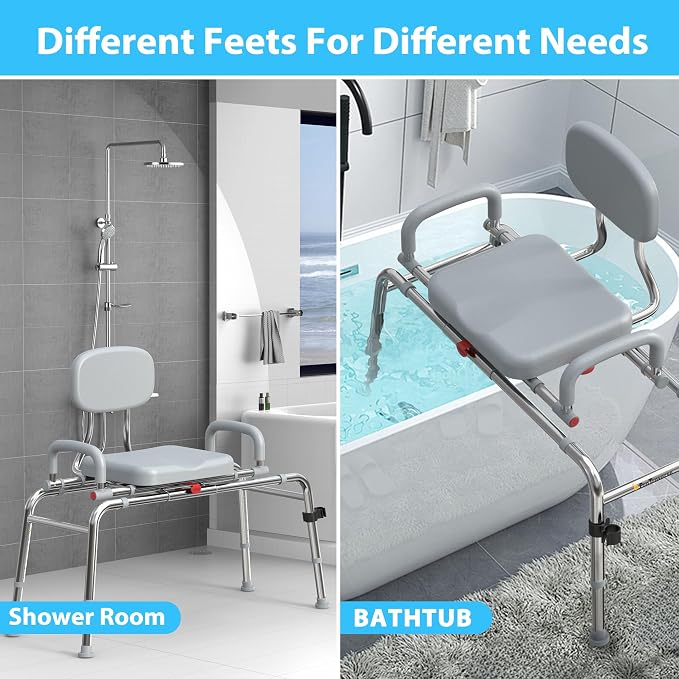 Sliding Shower Chair Tub Transfer Bench - Image 5