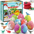 Bath Bombs for Kids with Dinosaur Toys Inside, 9 Pack Natural and Organic by Qivatex