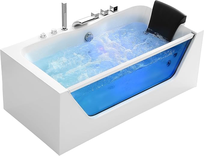 Empava 59 x 29" Whirlpool Tub, 750W Acrylic Jetted Bathtub - Image 3