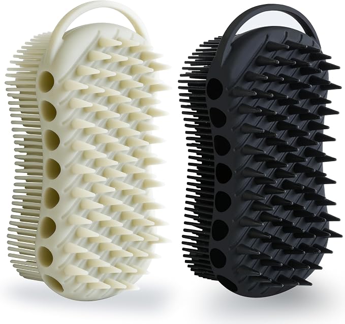 MtBoi 2PC Double-Sided Exfoliating Silicone Body Scrubber, 2-in-1 Bath Scrubber by MtBoi
