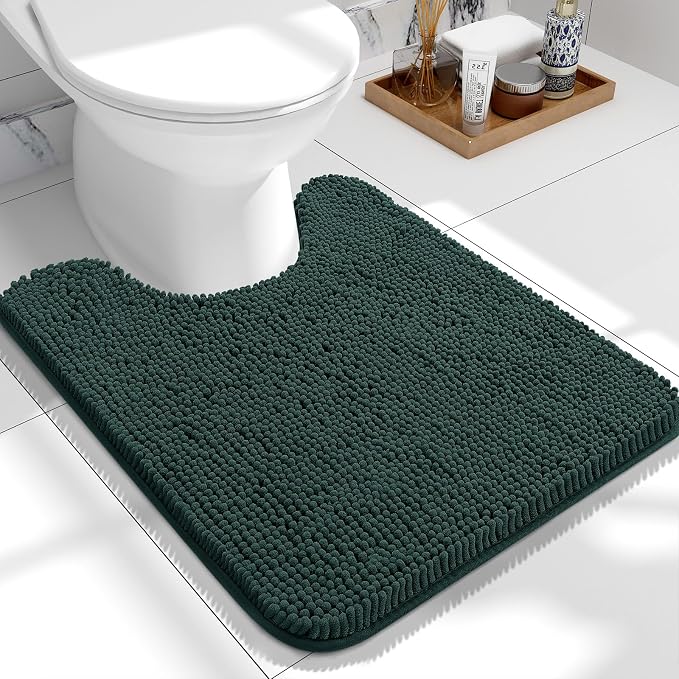 OLANLY Toilet Rugs U-Shaped 24x20, Extra Soft Absorbent Chenille Contour by OLANLY