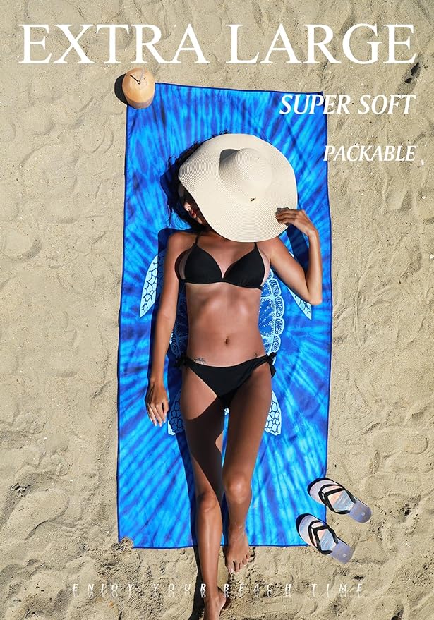 6 Pack Microfiber Lightweight Thin Beach Towel Sand Free Quick Dry Super - Image 3
