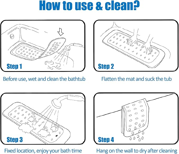 MOLFUJ 32"X16" Foot Scrubber Shower Mat - Image 6