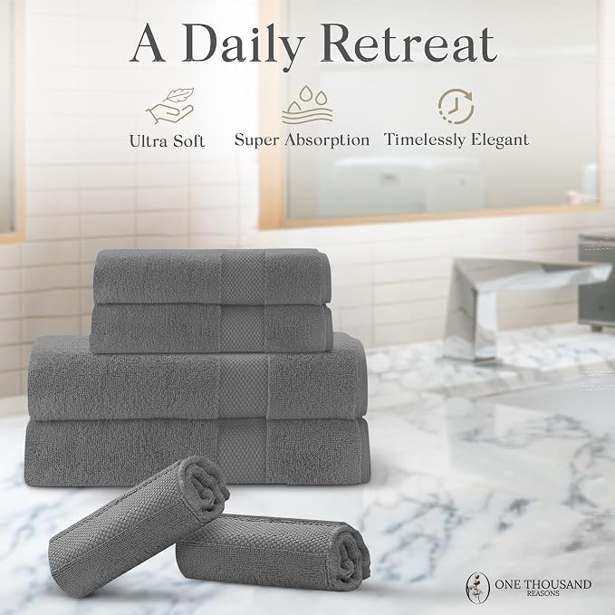 Premium Staple Cotton Bathroom Towel Set - Image 5