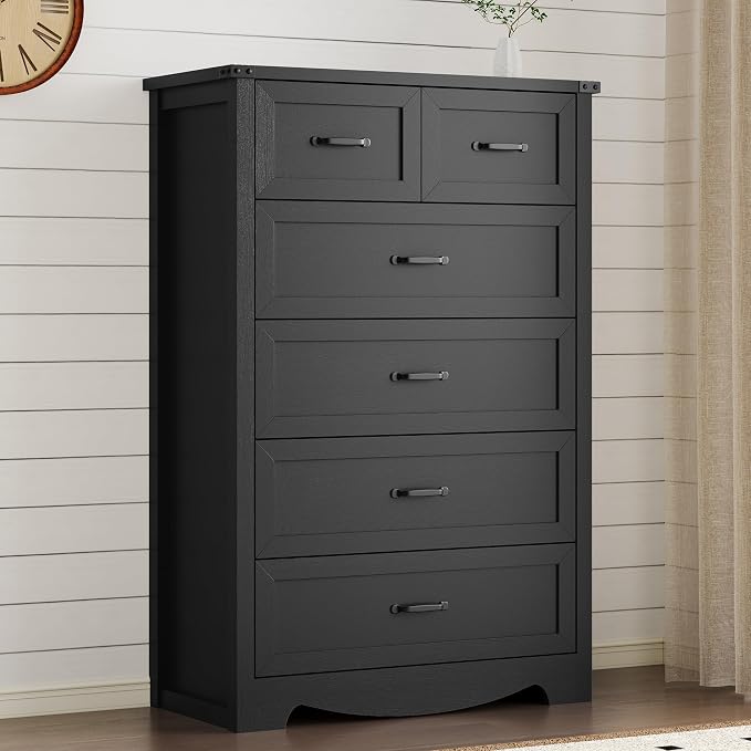 Tall 6-Drawer Dresser for Bedroom, Modern Wooden Chest of Drawers - Image 5