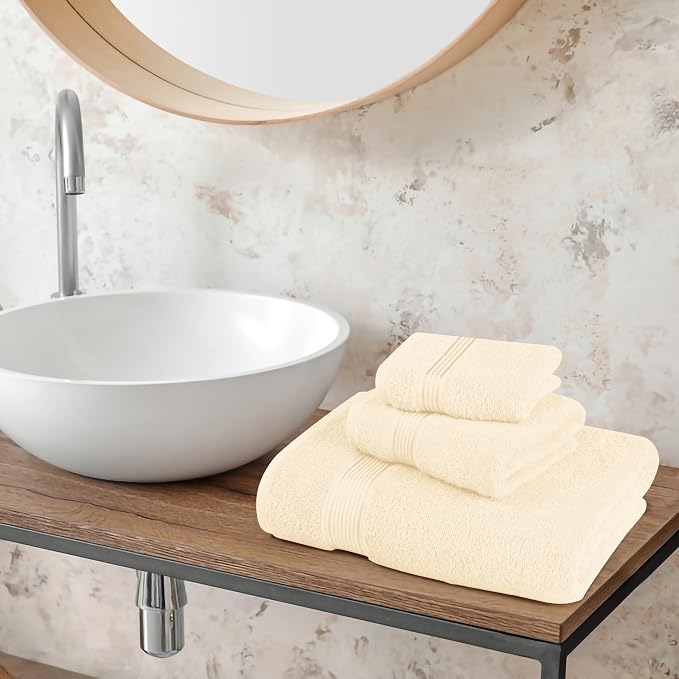 Belizzi Home Ultra Soft 3 Pack Cotton Towel Set, Contains a Bath Towel 28x55 - Image 4