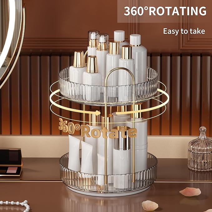 YCIA&DONE 360 Rotating Makeup Organizer and Storage - Image 3