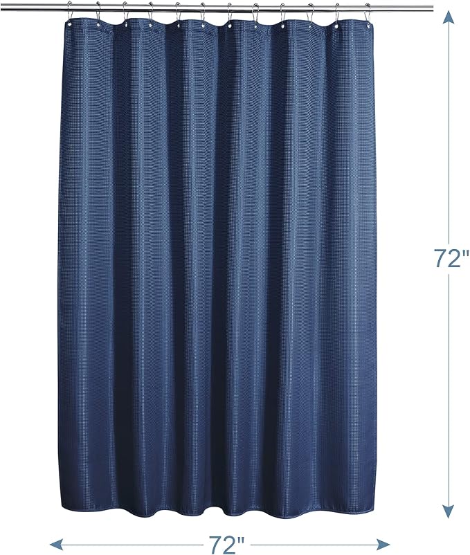 AmazerBath Waffle Shower Curtain Heavy Duty 240GSM, Hotel Quality, Bathroom - Image 9
