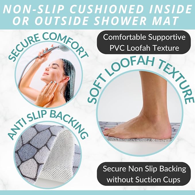 Enkosi Loofah Non-Slip Shower Mat - Image 2