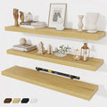 Fun Memories 32 Inch Floating Shelves Wall Shelf Set of 3, Rustic Farmhouse by FunMemories