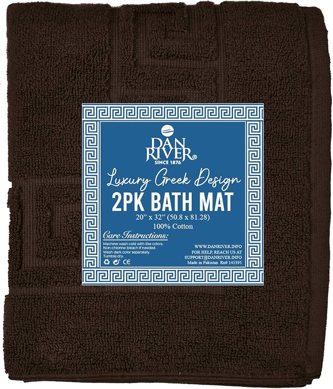 DAN RIVER Greek Cotton Bath Mats Set of 2 – Not a Bathroom Rug, Ultra Soft - Image 4