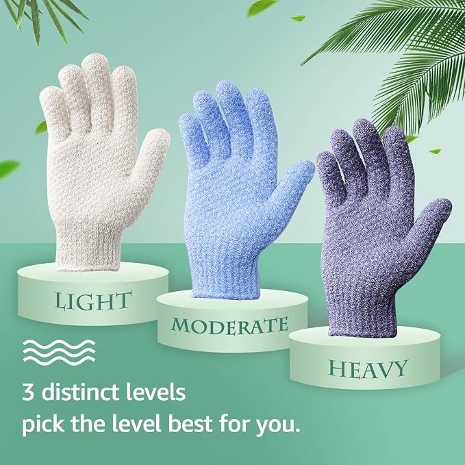 Evridwear Exfoliating Glove for Shower Men and Women, Dual Texture Bath Body - Image 2