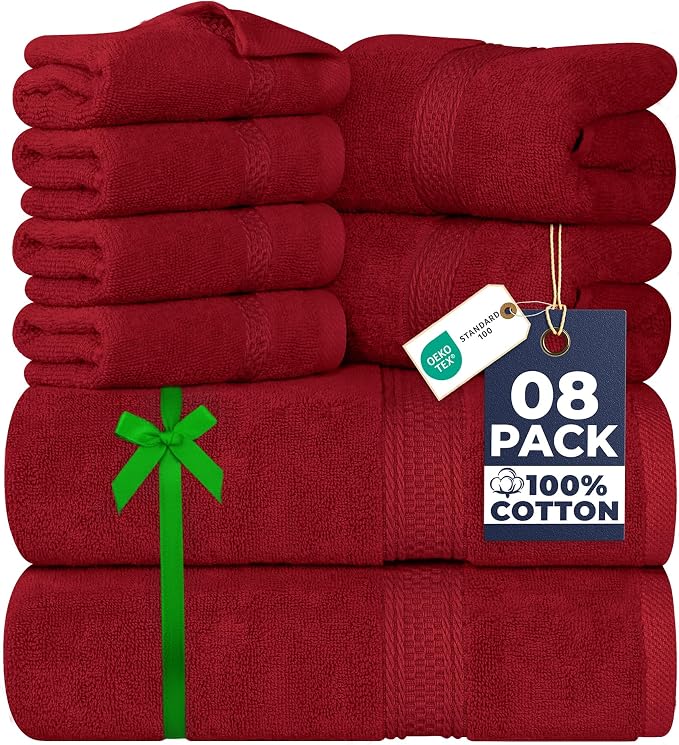 Utopia Towels 8 Piece Luxury Towel Set – Majestic Plush, Super Absorbent & by UTOPIATOWELS