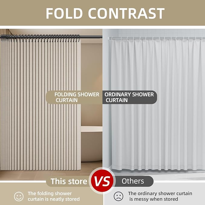 Bathroom Magnetic Folding Shower Curtain, Accordion-Style Shower Curtain - Image 3