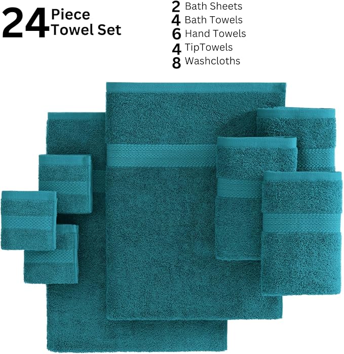 LANE LINEN 100% Cotton Bathroom Towels Set - Image 5