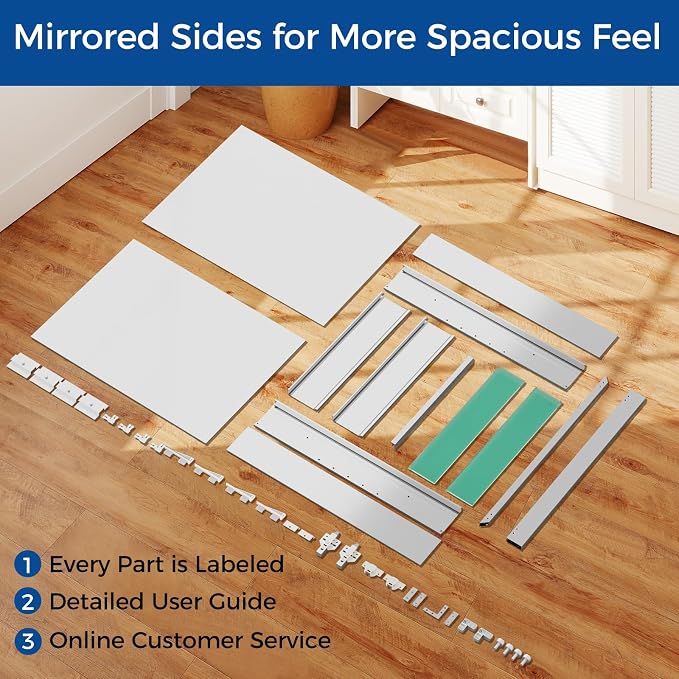 Bathroom Medicine Cabinet with Mirror, 20x26 Recessed or Wall Mirror Medicine - Image 9