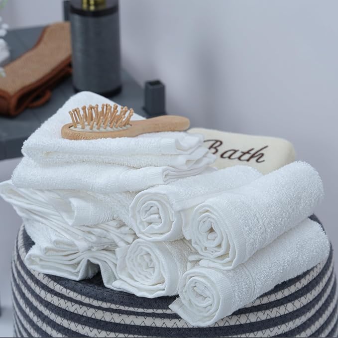 Tens Towels Pack of 24 Washcloths, 12 x 12 Inches, Lighter Weight, Quick to Dry - Image 6