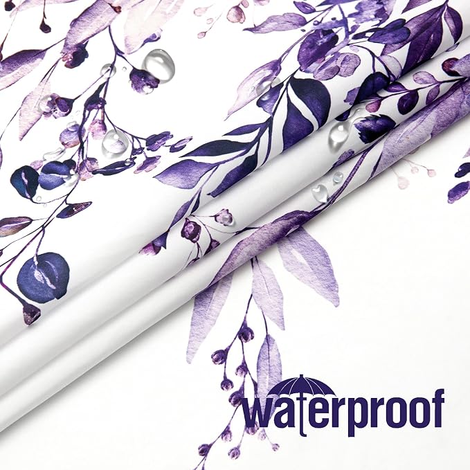 Gibelle Extra Long Shower Curtain 72 x 84, Watercolor Plant Eucalyptus Leaves - Image 4