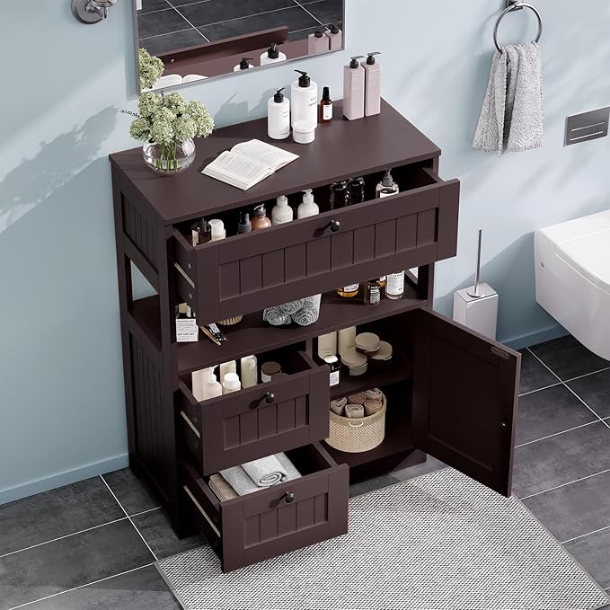 Bathroom Cabinet, Modern Bathroom Floor Storage Cabinet Organizer - Image 4