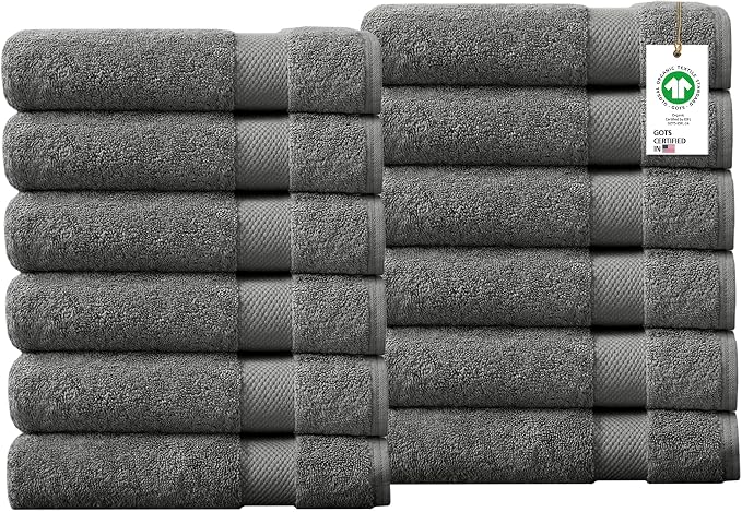 Delara 100% Organic Cotton Towels 650 GSM Plush Feather Touch Quick Dry Wash by Delara