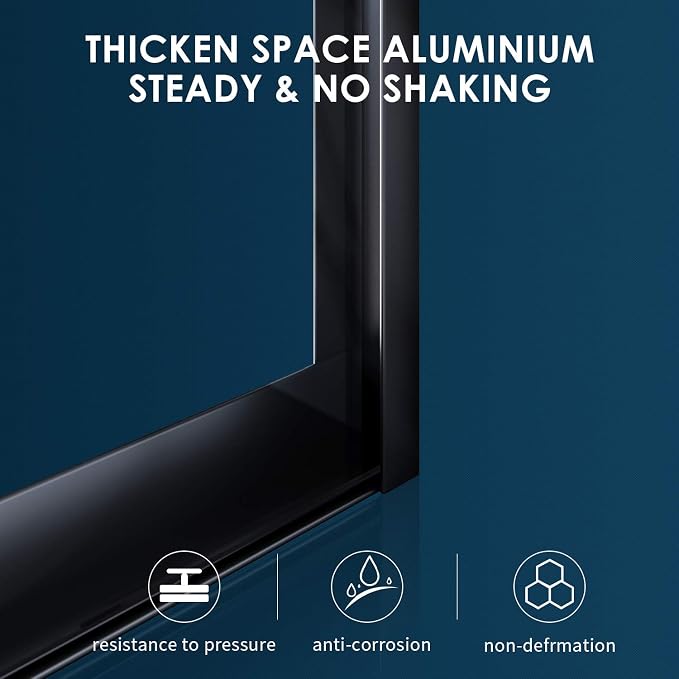 SUNNY SHOWER 54 x 72 Bypass Sliding Shower Door 1/4 Clear Glass Semi-Frameless - Image 4