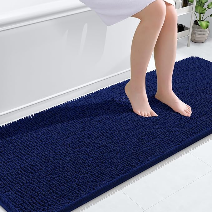 OLANLY Bathroom Rugs 70x24, Extra Soft Absorbent Chenille Bath Rugs, Rubber by OLANLY